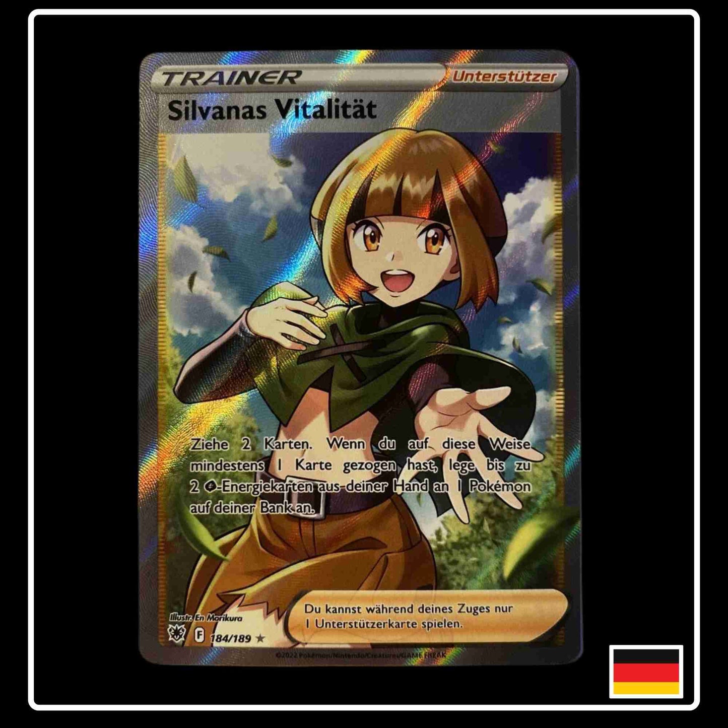 Silvanas Vitalität Trainer Full Art Pokemon Karte aus dem Set Astralglanz