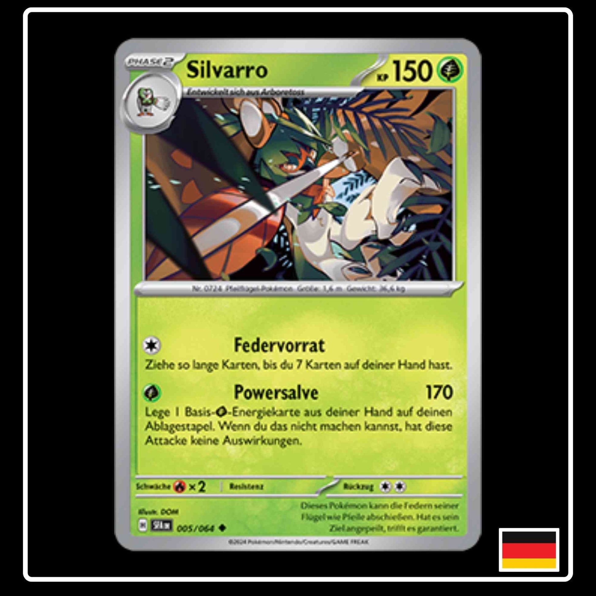 Silvarro 005/064 Pokemon Karte aus Karmesin und Purpur Nebel der Sagen