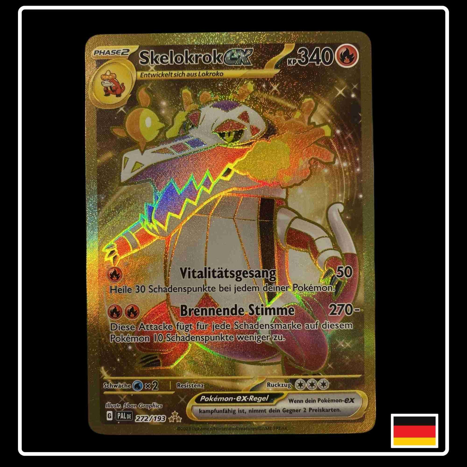 Skelokrok ex Gold Hyper Rare Pokemon Karte