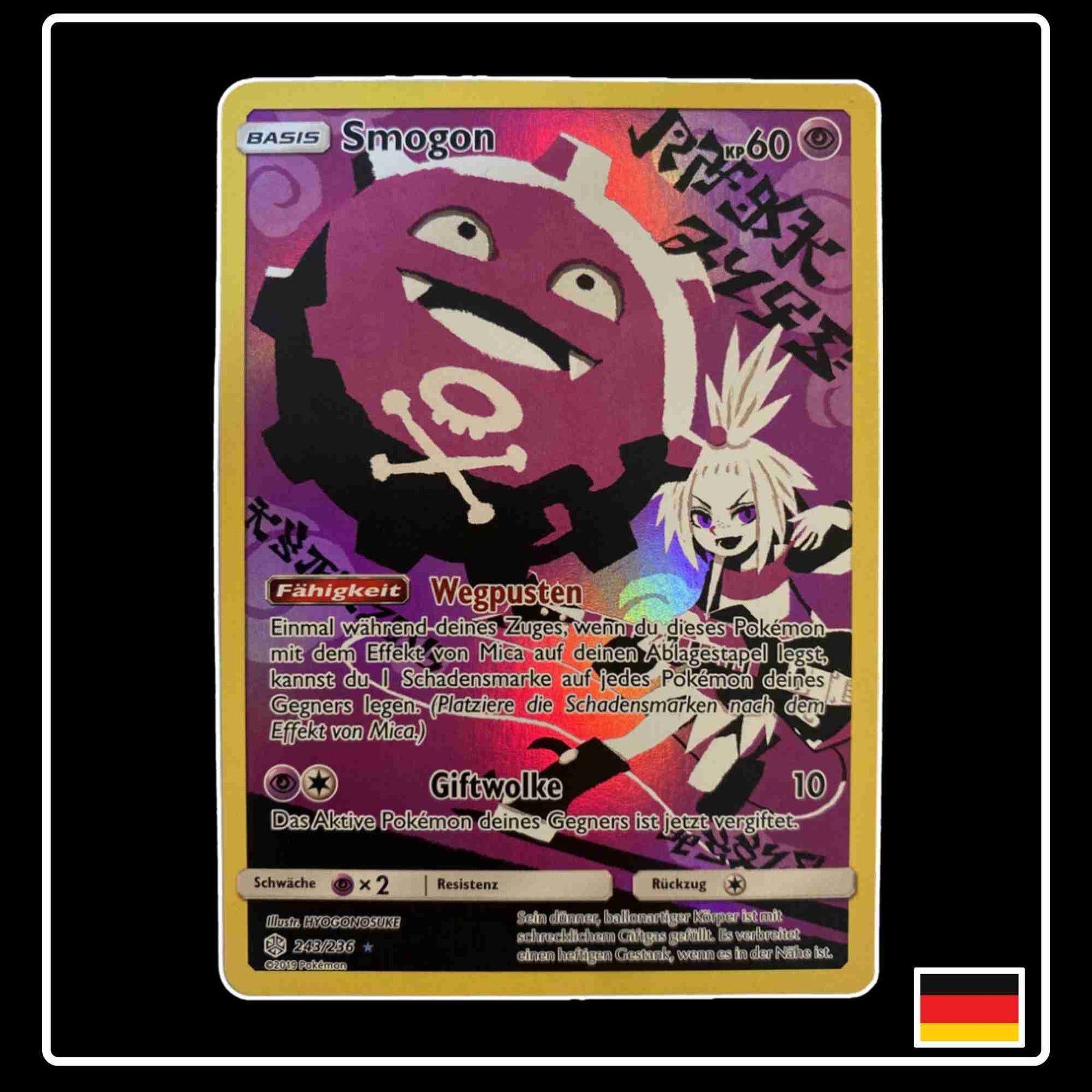 Smogon Trainer Art Rare 243/236 aus dem Sonne & Mond Set Welten im Wandel