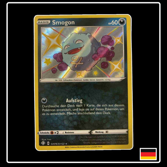 Pokemon Karte Smogon Shiny SV076/SV122 aus dem Schwert & Schild Set Glänzendes Schicksal