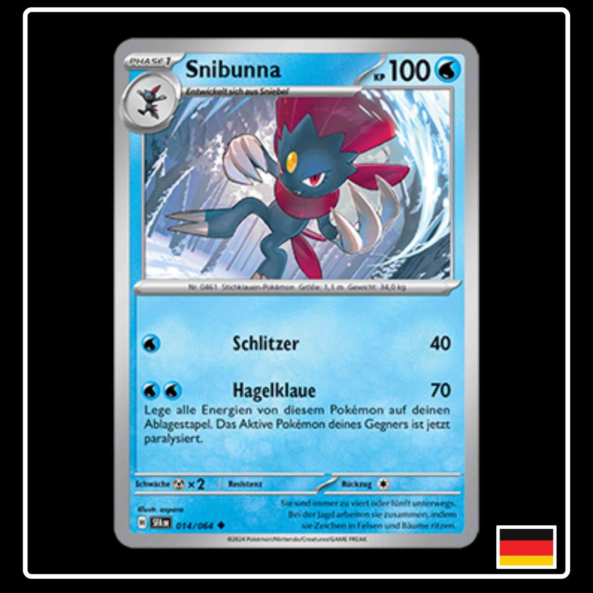 Snibunna 014/064 Pokemon Karte aus Karmesin und Purpur Nebel der Sagen