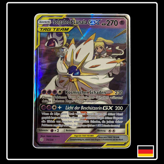 Pokemon Karte Solgaleo & Lunala GX 75/236 aus dem Sonne & Mond Welten im Wandel