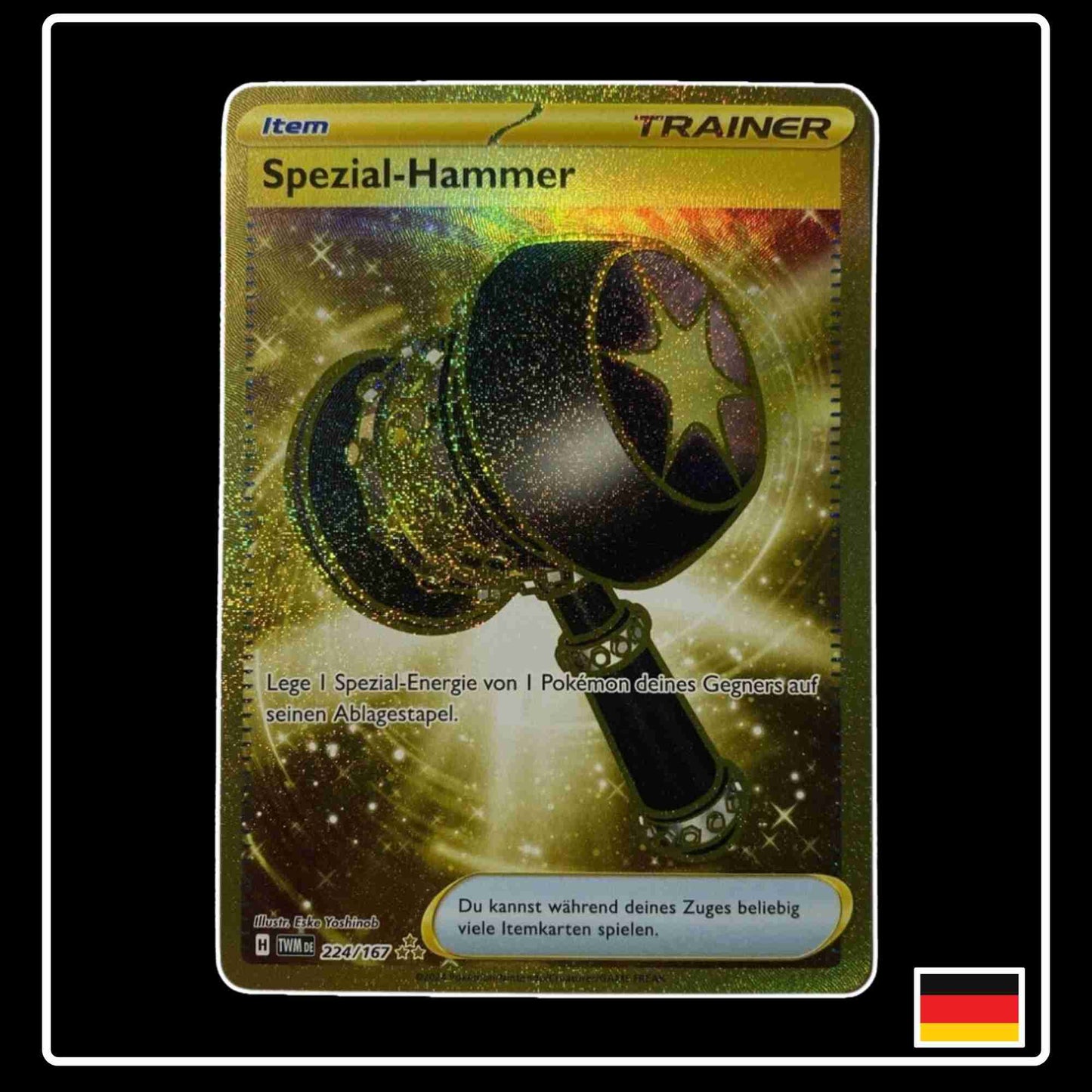 Spezial-Hammer Hyper Rare seltene Pokemon Karte 224/167 aus dem Karmesin & Purpur Set Maskerade im Zwielicht