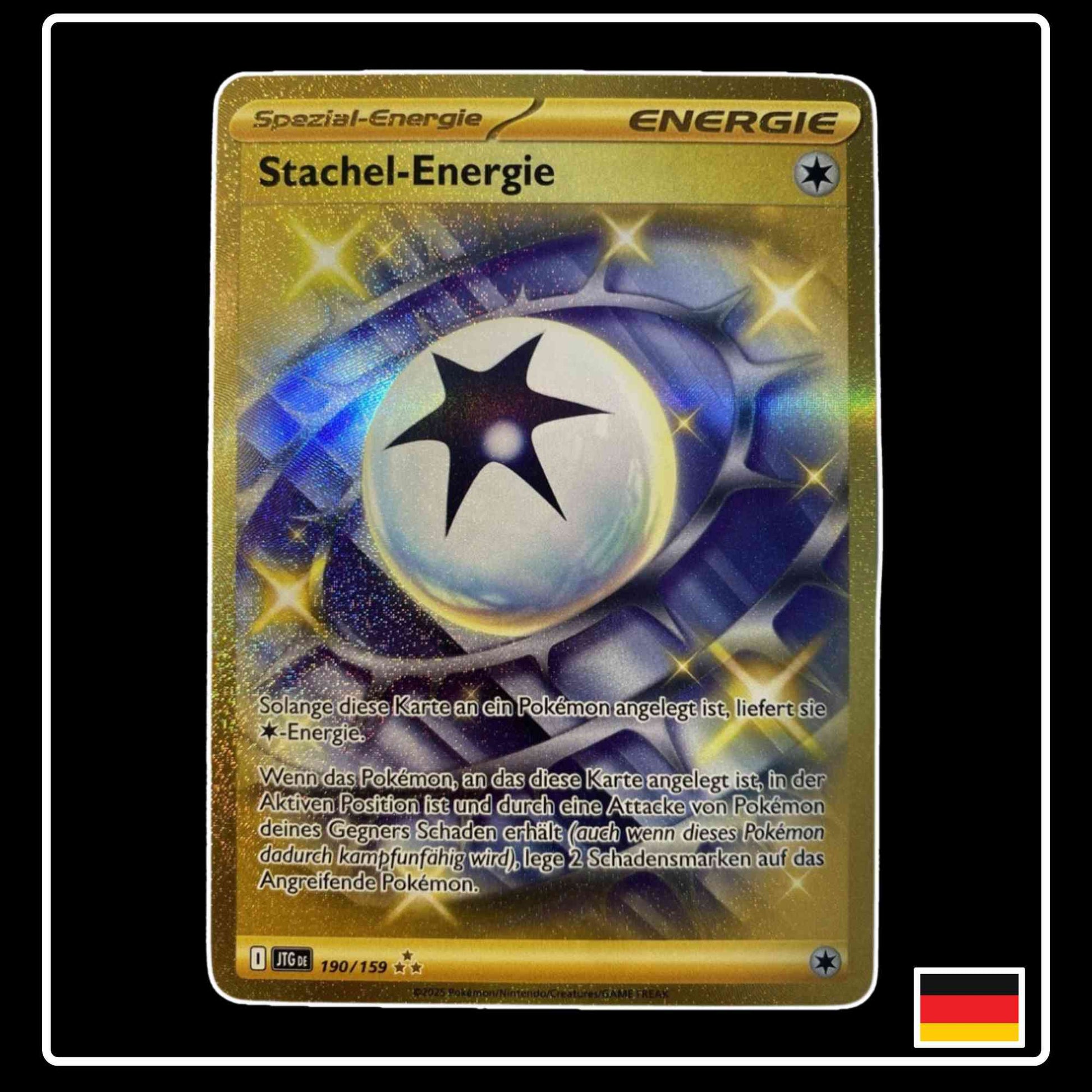 Stachel-Energie GOLD Pokemon Karte 190/159 Reisegefährten