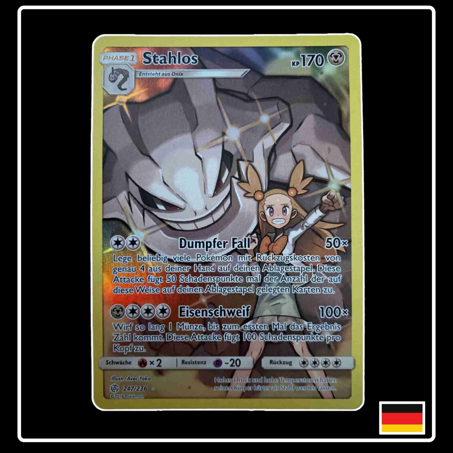 Stahlos Trainer Art Rare 247/236 aus dem Sonne & Mond Set Welten im Wandel