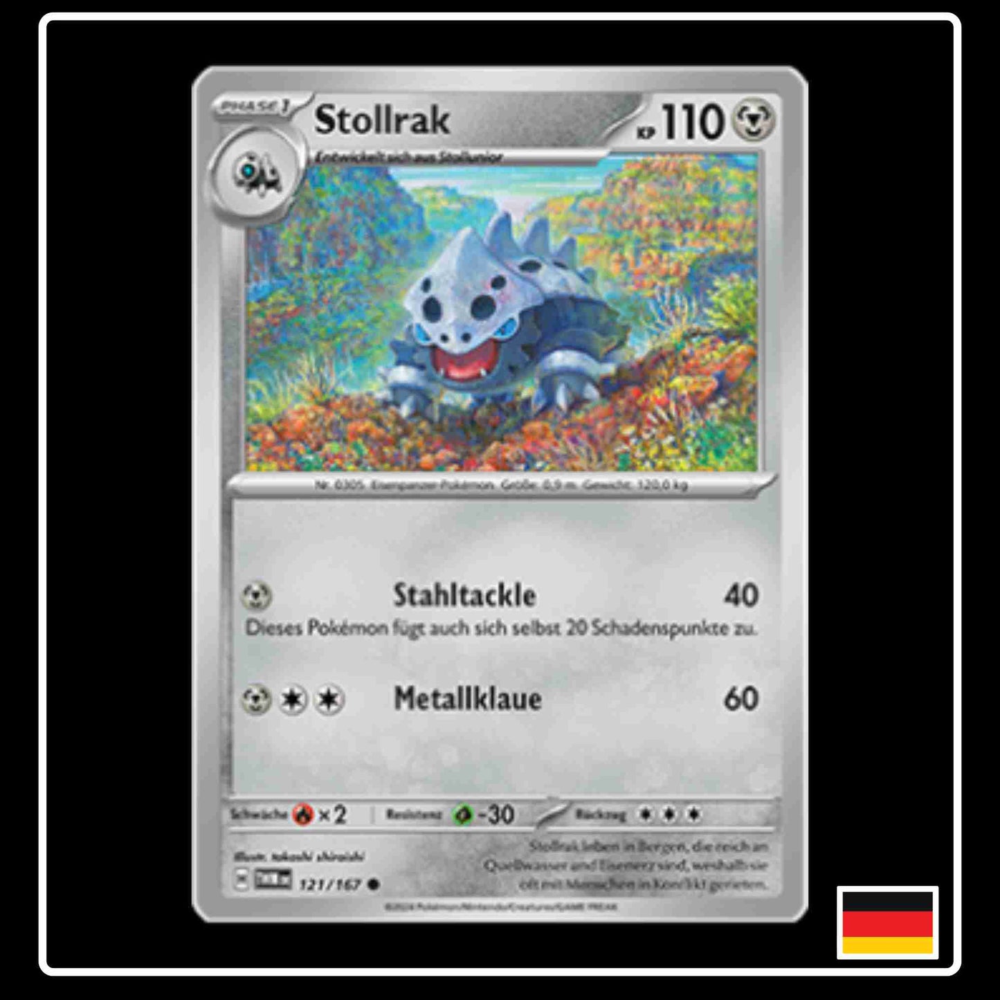 Stollrak Pokemon Karte 121/167 aus dem Set Maskerade im Zwielicht