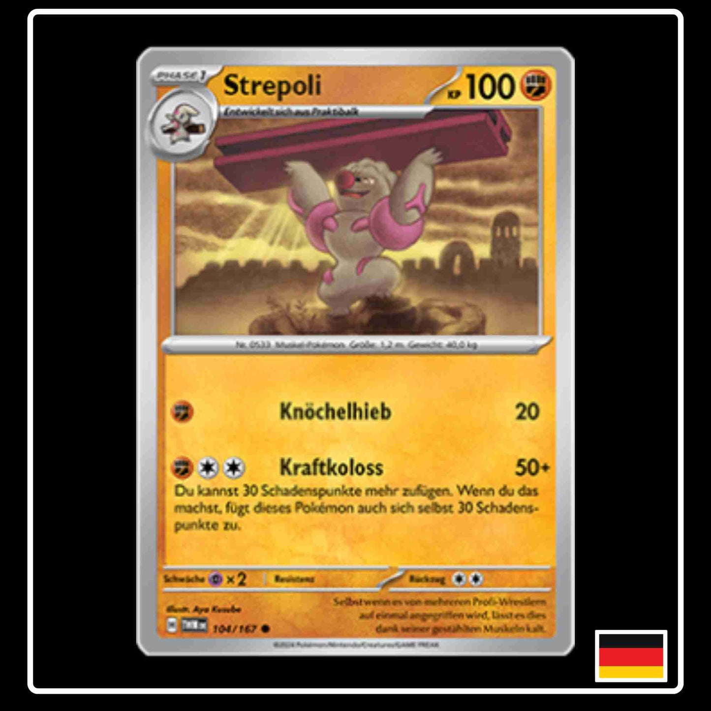 Strepoli Pokemon Karte 104/167 aus dem Set Maskerade im Zwielicht