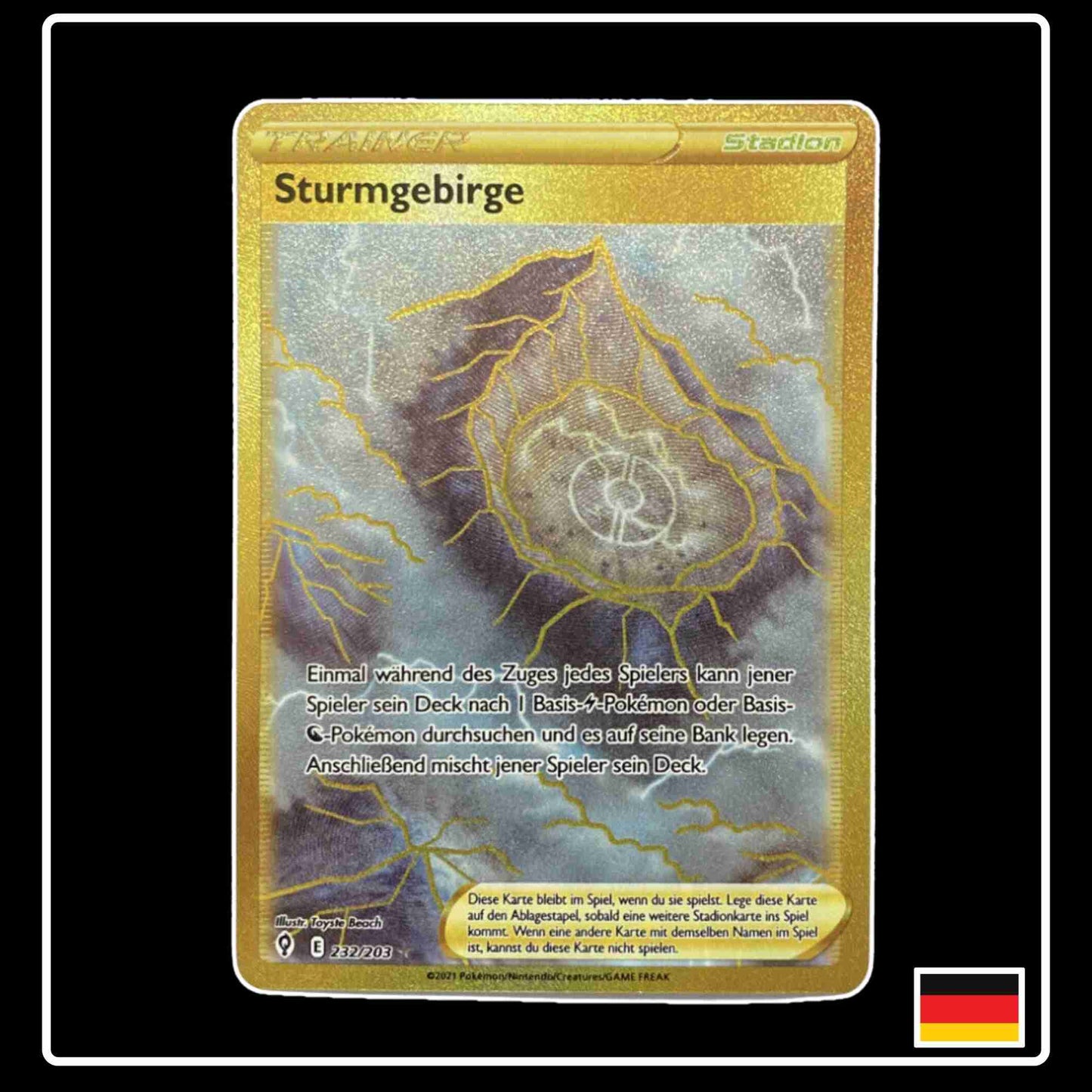 Sturmgebirge GOLD 232/203 Pokemon Karte aus dem Set Drachenwandel