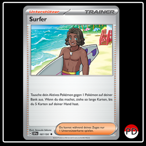 Surfer 187/191 Pokemon Stürmische Funken