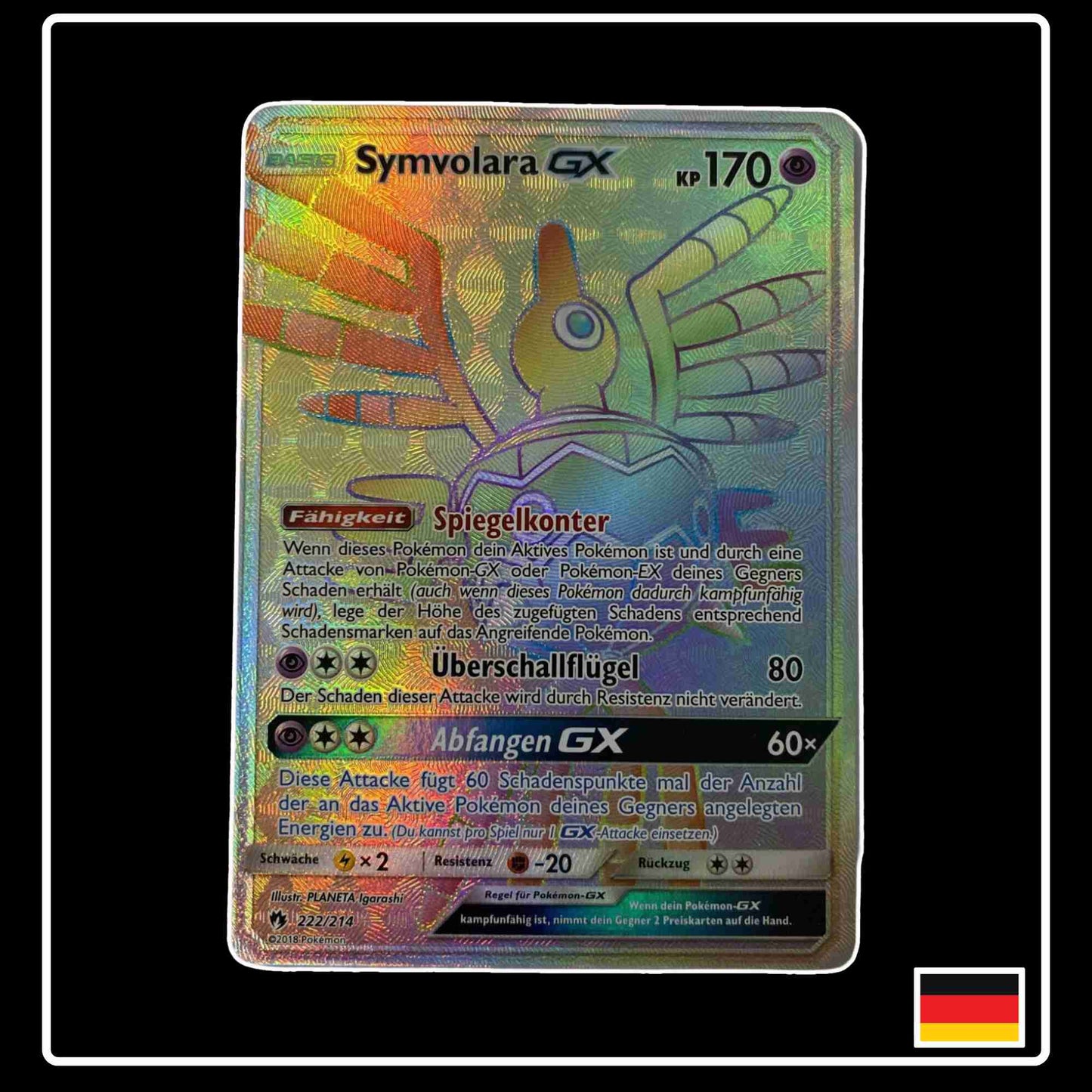 Symvolara GX Rainbow 222/214 Pokemon aus dem Set Echo des Donners