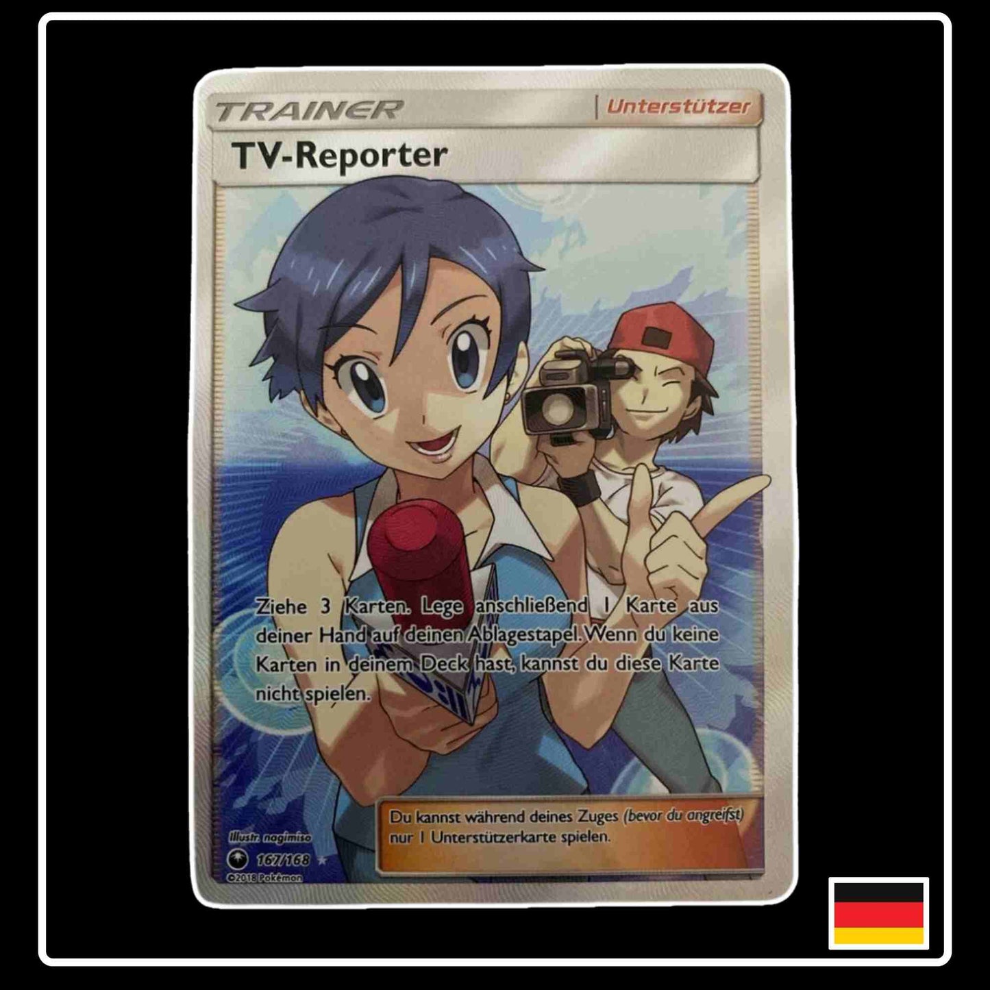 TV-Reporter Trainer Full Art 167/168 Sturm am Firmament Pokemon