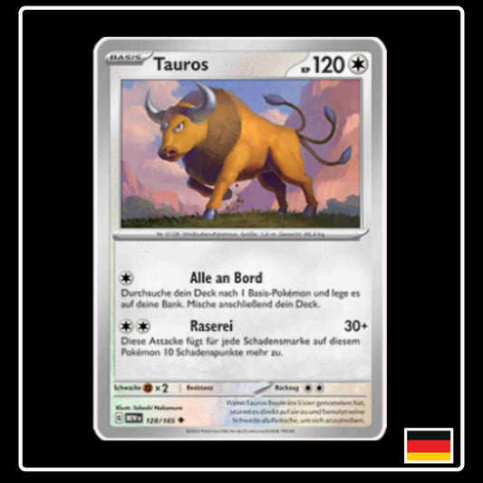 Tauros 128/165 aus dem Pokemon Set Karmesin & Purpur 151 