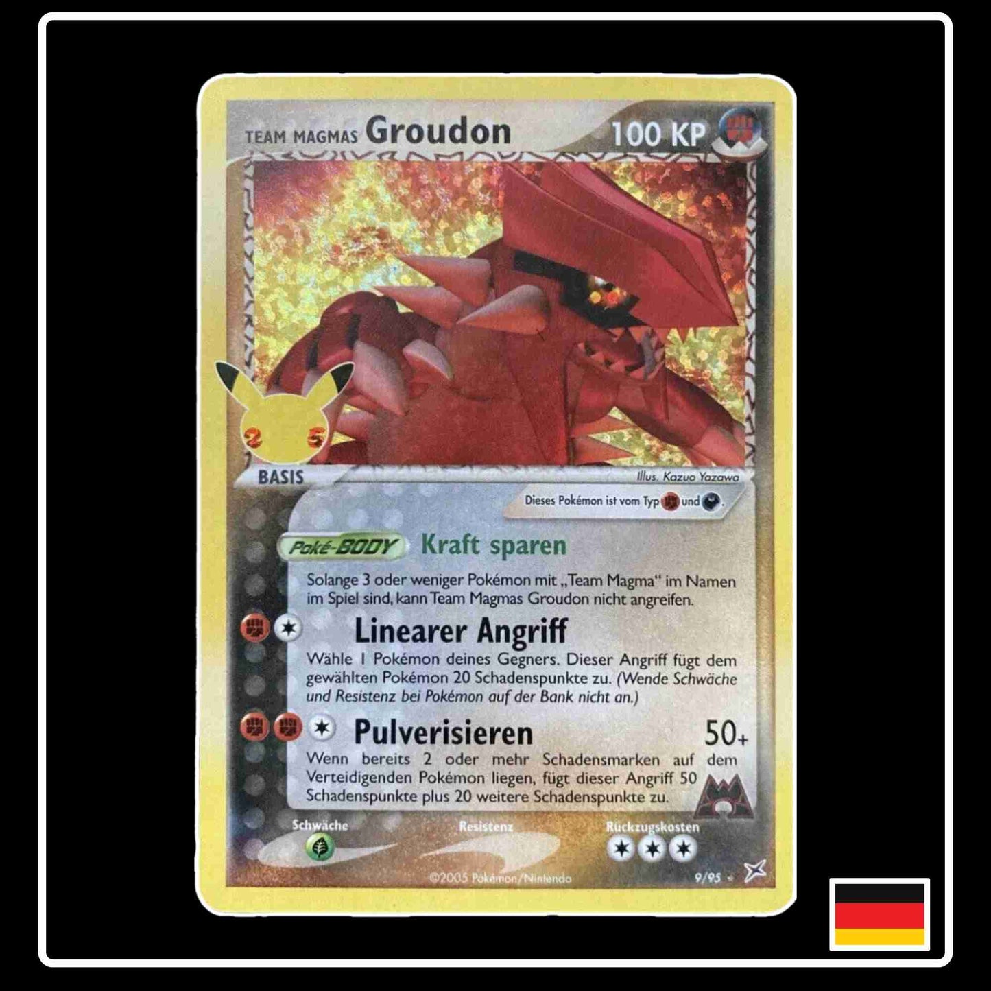 Team Magmas Groudon 9/95 Reprint Pokemon Karte aus dem Set Celebrations