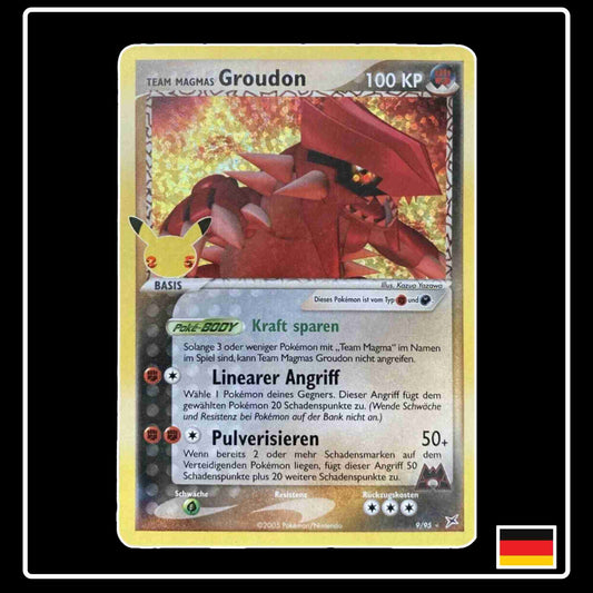 Team Magmas Groudon 9/95 Reprint Pokemon Karte aus dem Set Celebrations