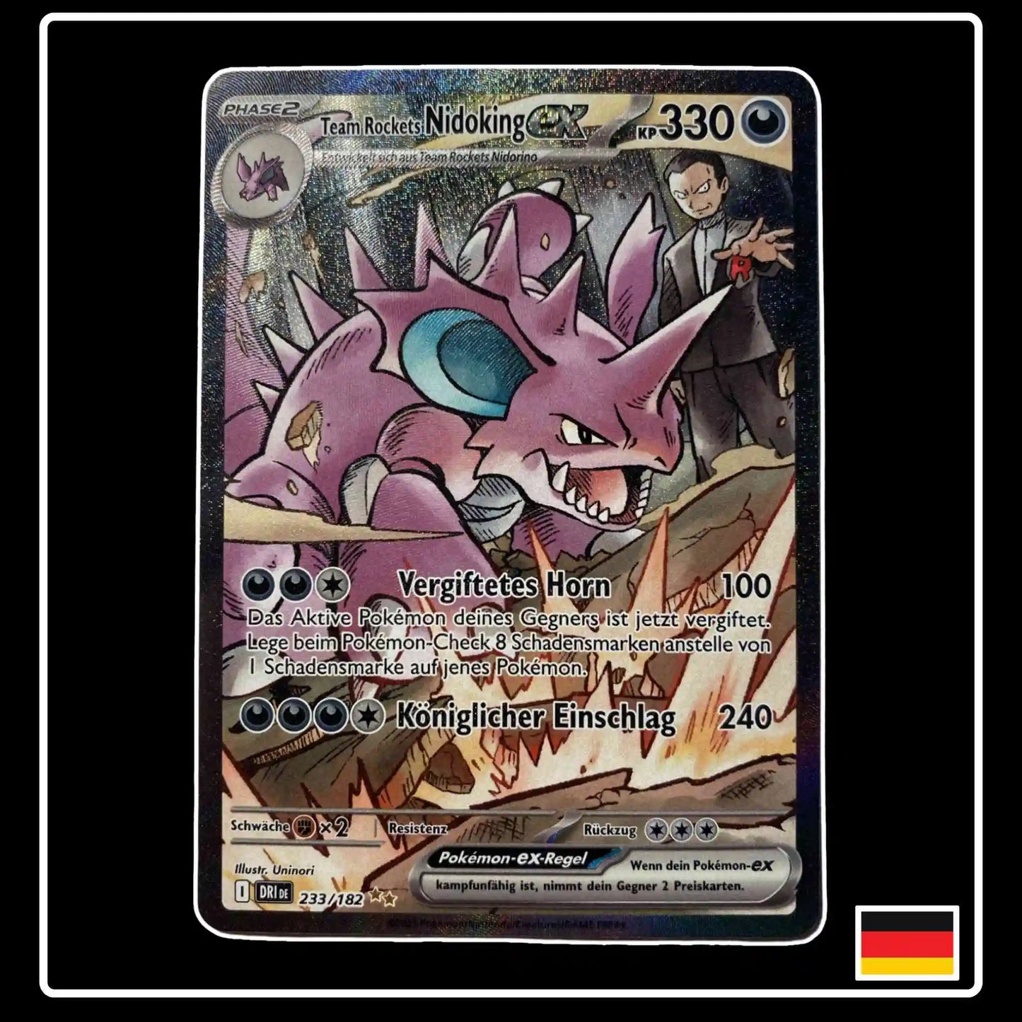 Team Rockets Nidoking ex Special Illustration Rare 233/182 Pokemon Ewige Rivalen