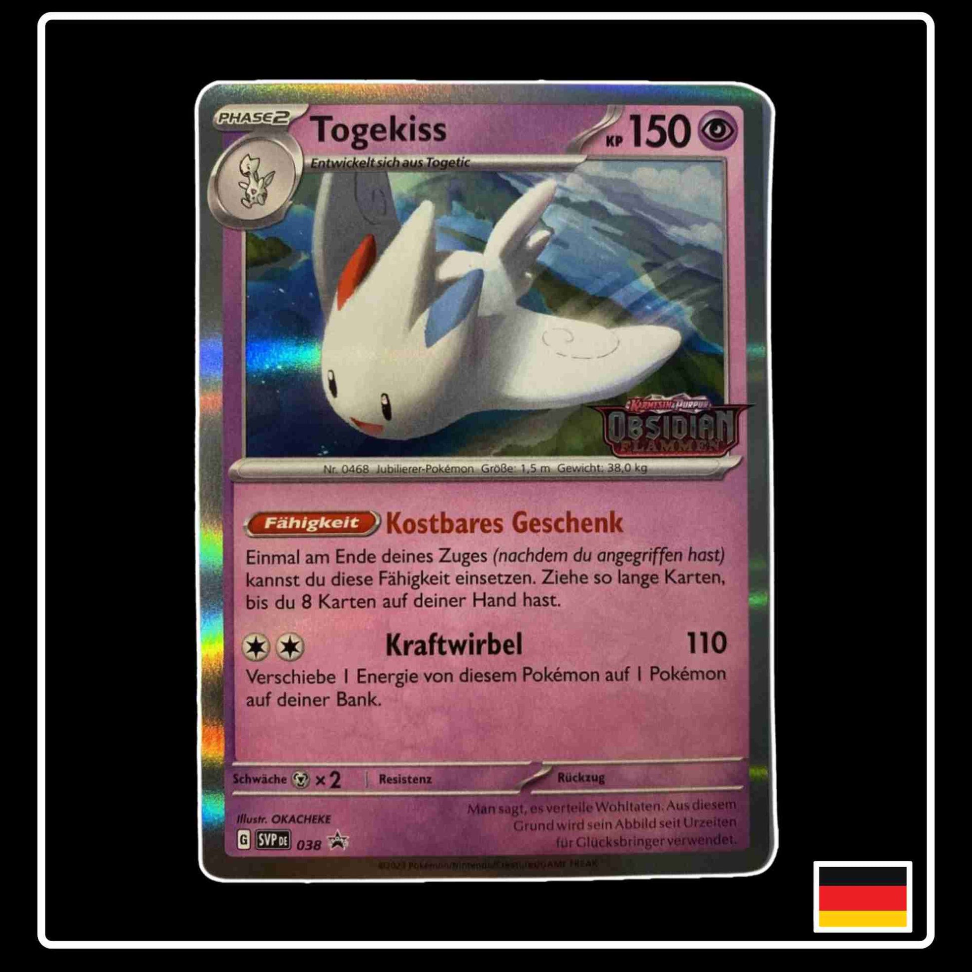 Togekiss Holo Black Star Promo Pokemon Karte SVP DE 038 aus Karmesin & Purpur