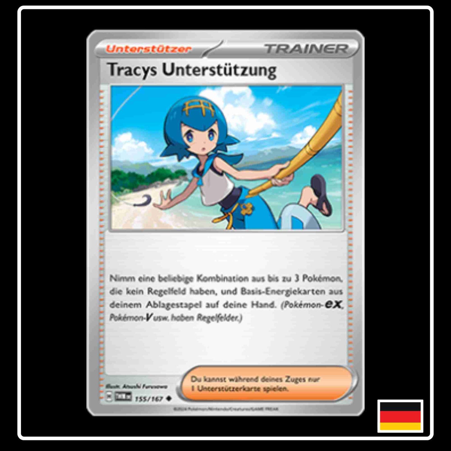 Tracys Unterstützung Pokemon Karte 155/167 aus dem Set Maskerade im Zwielicht