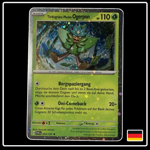 Türkisgrüne-Maske-Ogerpon 024/167 Cosmic Holo Promo Maskerade im Zwielicht