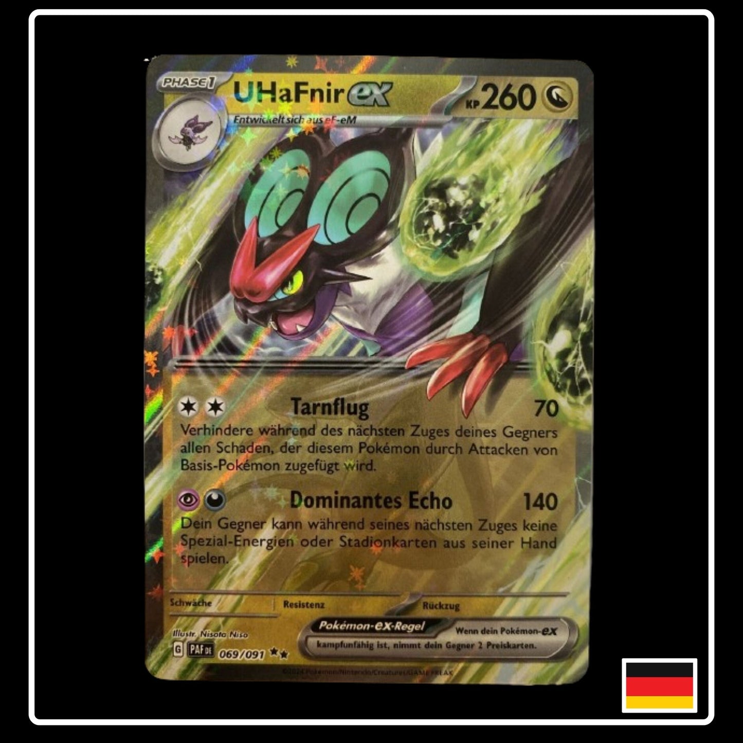 Pokemon Karte UHaFnir ex aus Paldeads Schicksale auf Deutsch und Selten