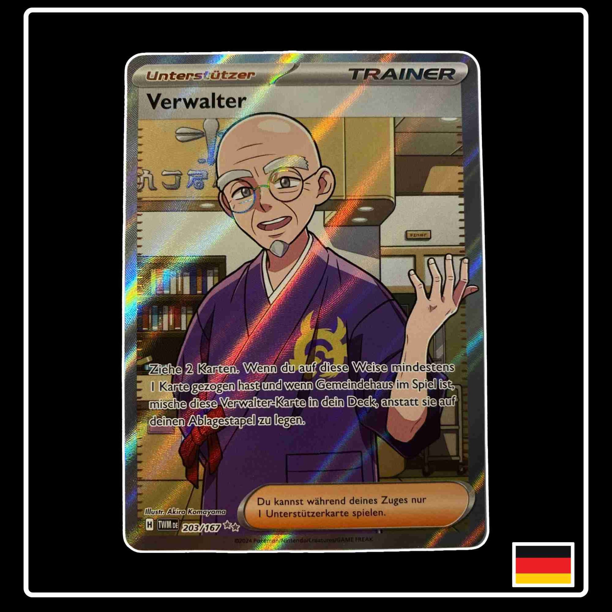 Verwalter Full Art 203/167 aus dem Pokemon Set Maskeraden im Zwielicht