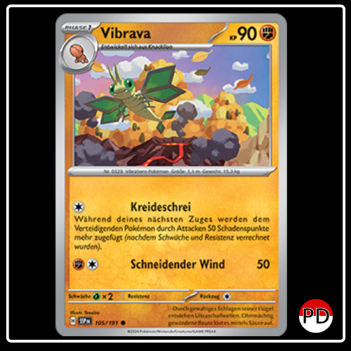 Vibrava 105/191 Pokemon Stürmische Funken