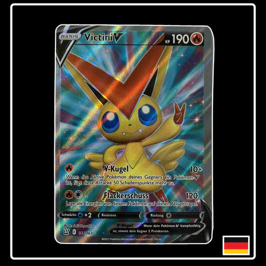 Pokemon Karte Victini V Full Art 144/163 aus dem Schwert & Schild Set Kampfstile