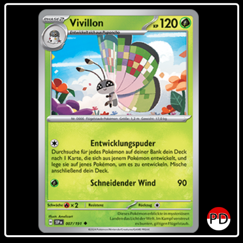 Vivillon 007/191 Pokemon Stürmische Funken Sammelkarten