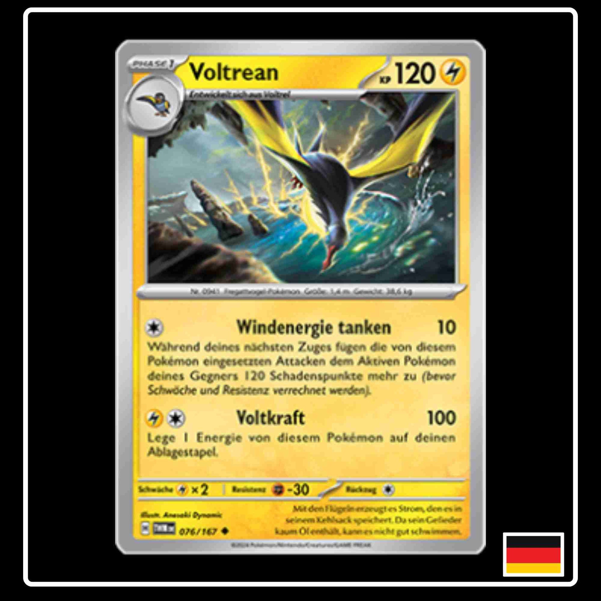 Voltrean Pokemon Karte 076/167 aus dem Set Maskerade im Zwielicht