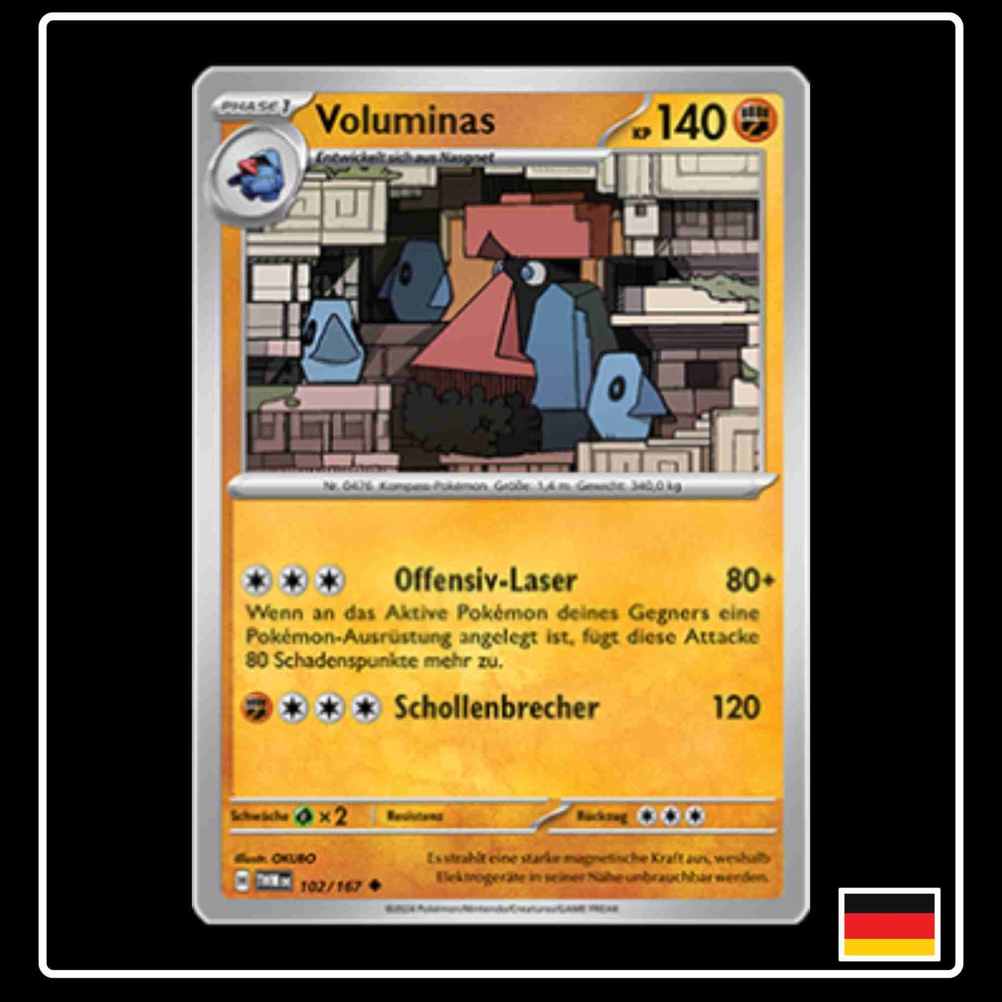 Voluminas Pokemon Karte 102/167 aus dem Set Maskerade im Zwielicht