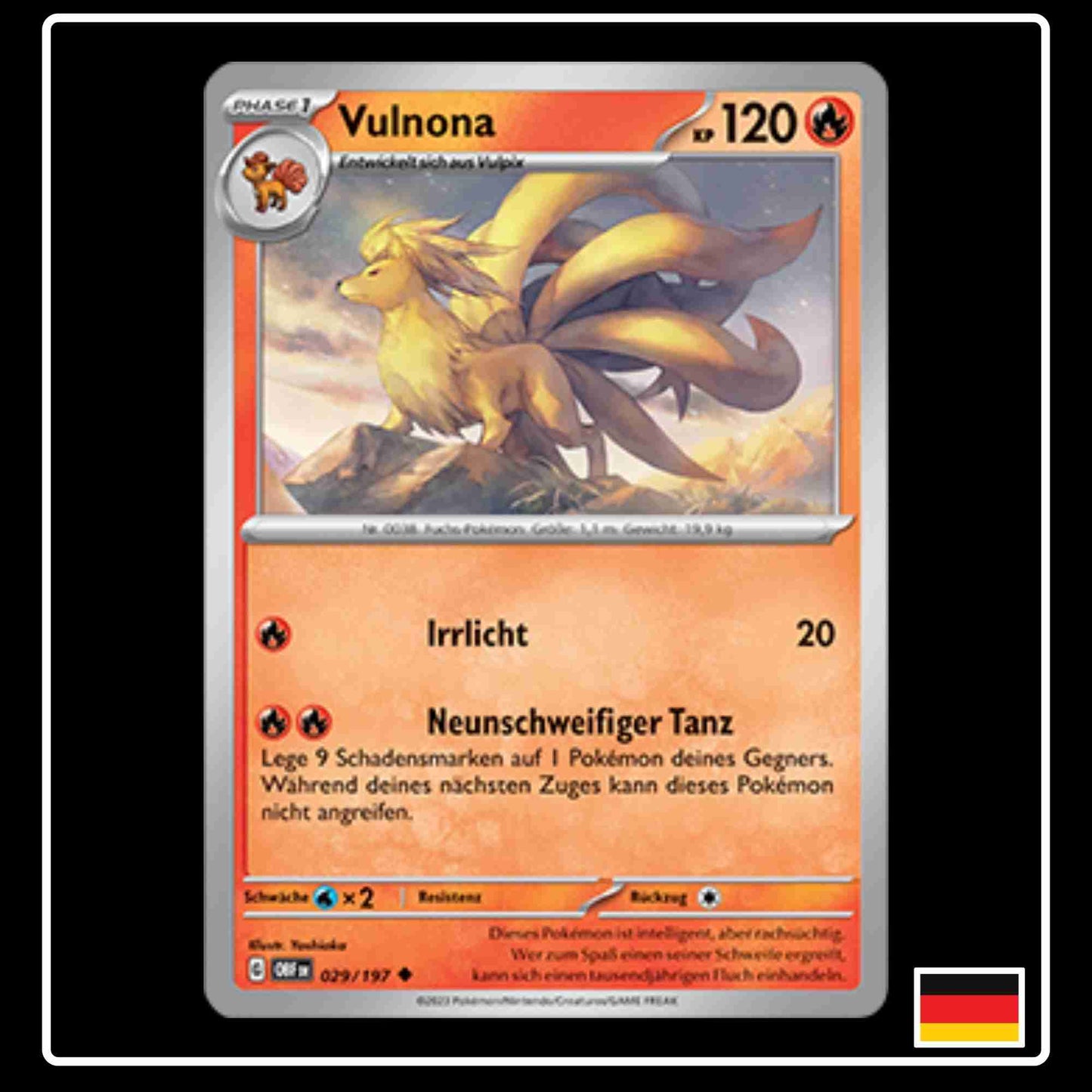 Vulnona Pokemon Karte Obsidianflammen