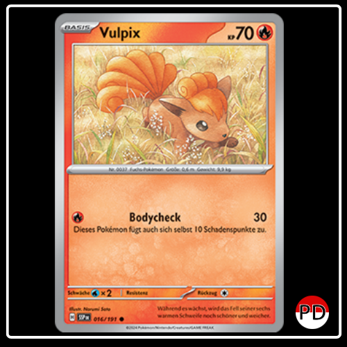 Vulpix 016/191 Pokemon Stürmische Funken Sammelkarten