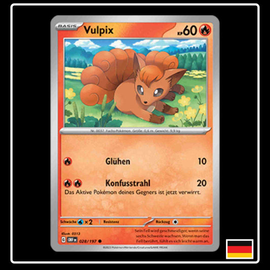 Vulpix 028/197 Pokemon Karte Obsidianflamme