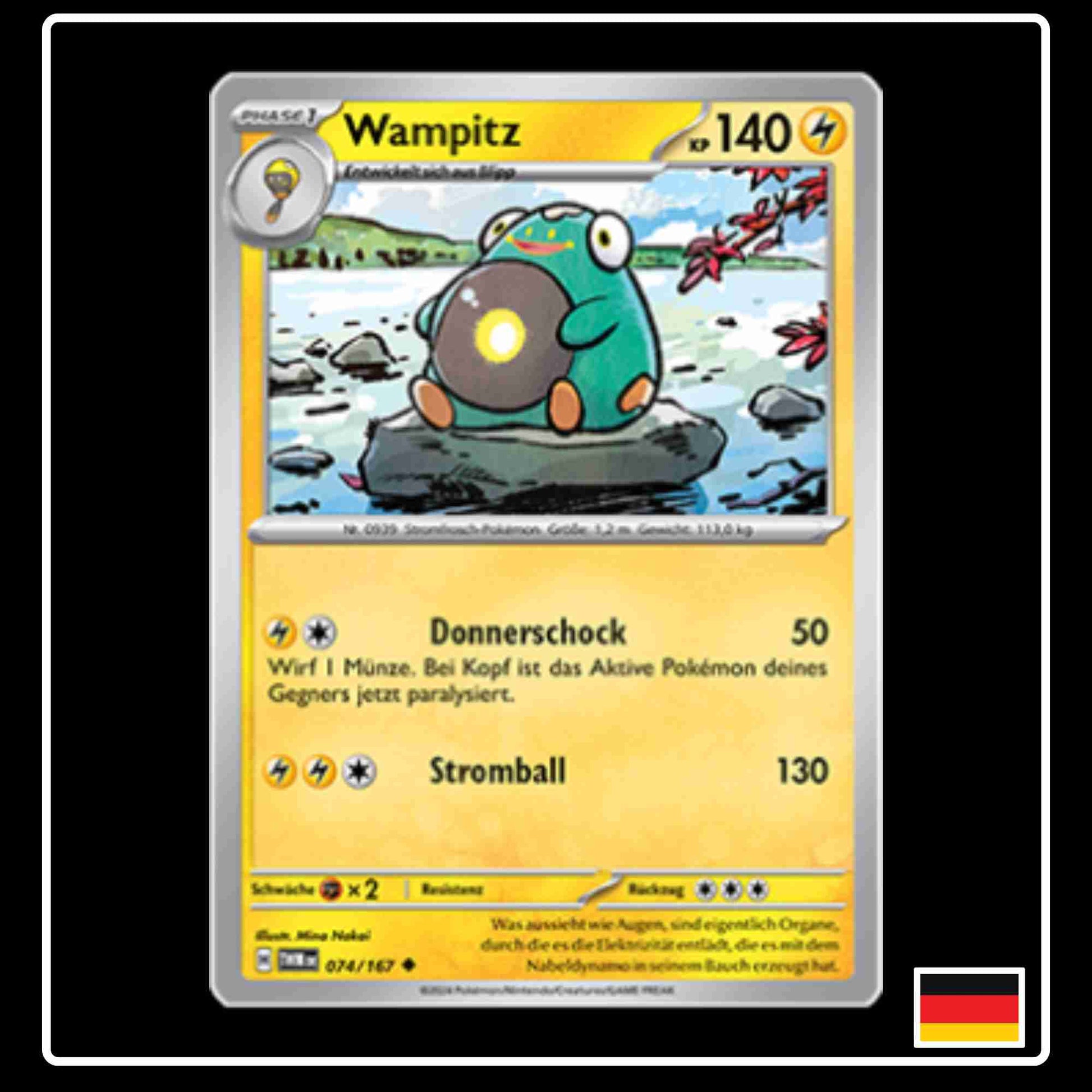 Wampitz Pokemon Karte 074/167 aus dem Set Maskerade im Zwielicht