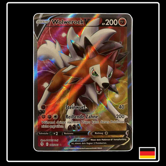 Wolwerock VFull Art 187/203 Pokemon Karte aus dem Set Drachenwandel