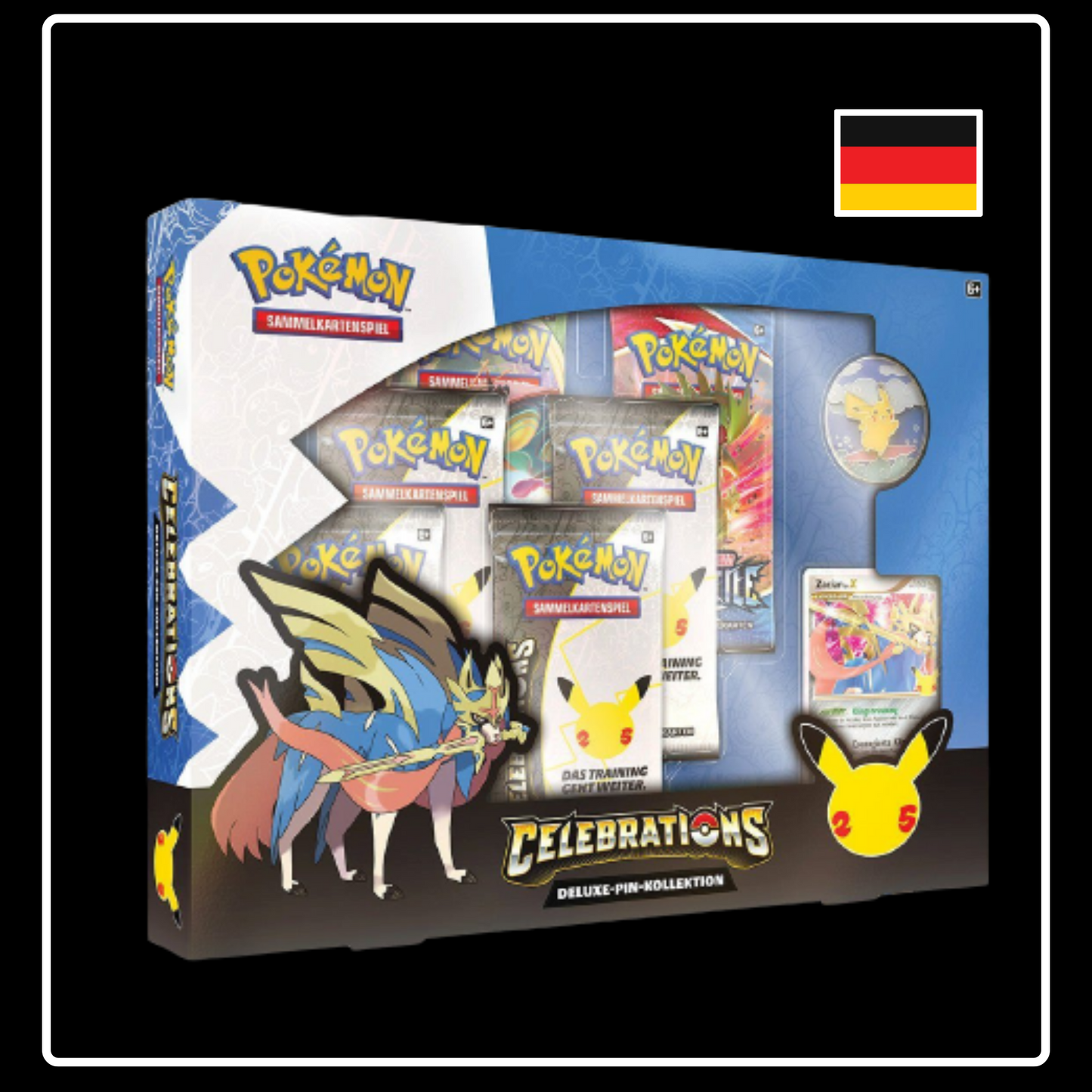 Schwert & Schild Celebrations Deluxe Pin - Zacian Deutsch