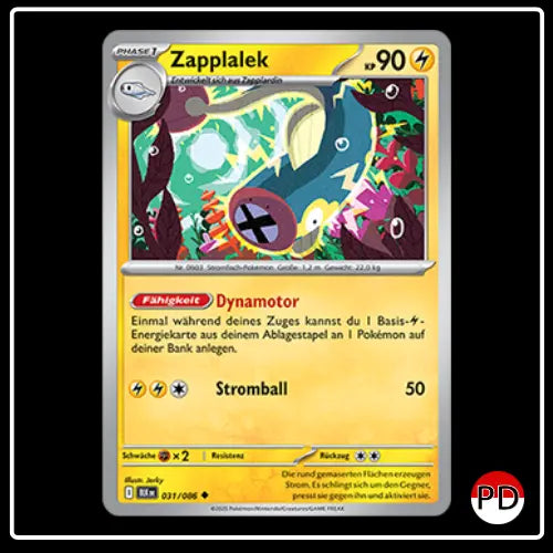 Zapplalek 031/086 Pokemon Schwarze Blitze