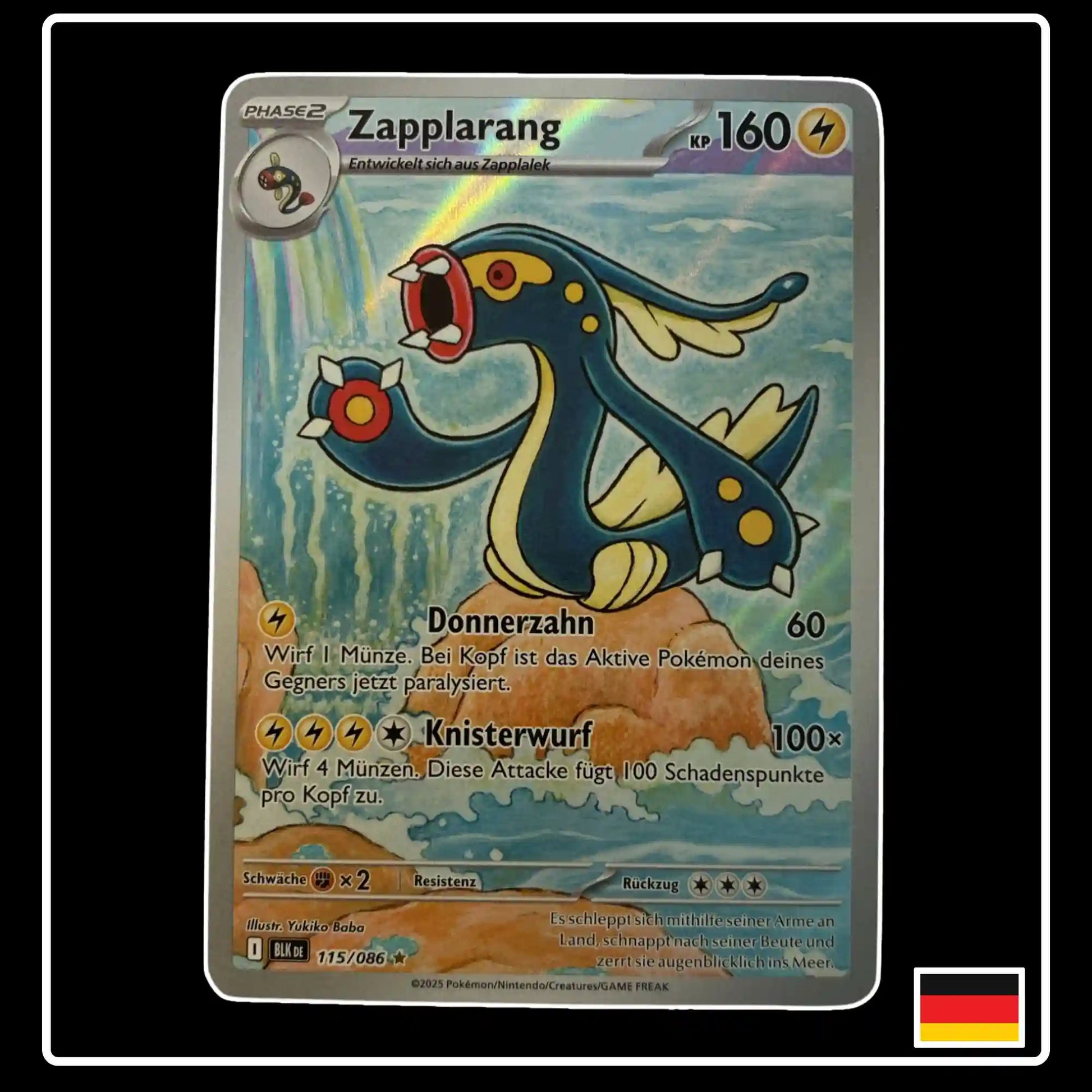 Zapplarang Illustration Rare 115/086 Pokemon Schwarze Blitze