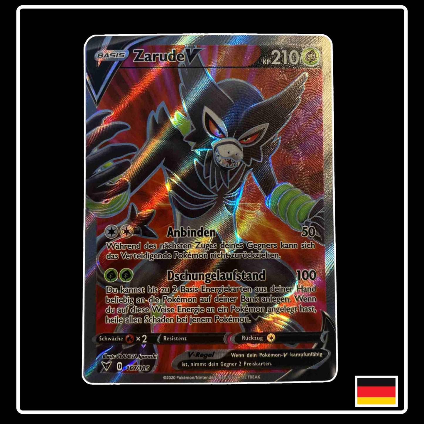 Pokemon Karte Zarude V Full Art 167/185 aus dem Schwert & Schild Set Farbenschock