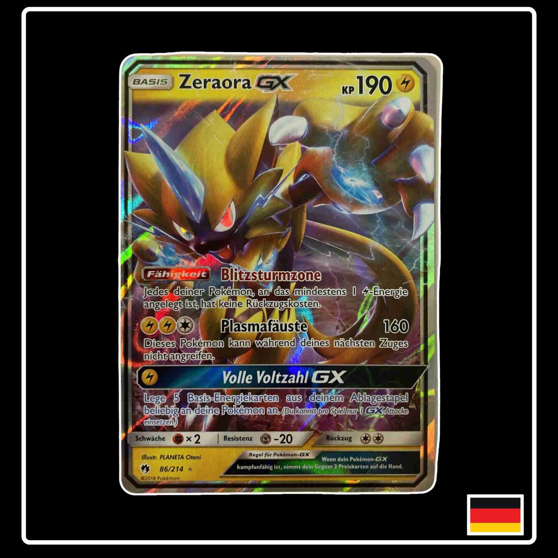 Zeraora GX 86/214 Pokemon aus dem Set Echo des Donners