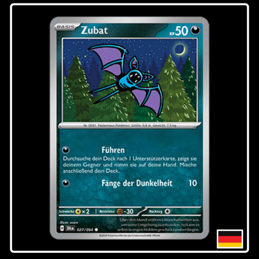 Zubat 027/064 Pokemon Karte aus Karmesin und Purpur Nebel der Sagen