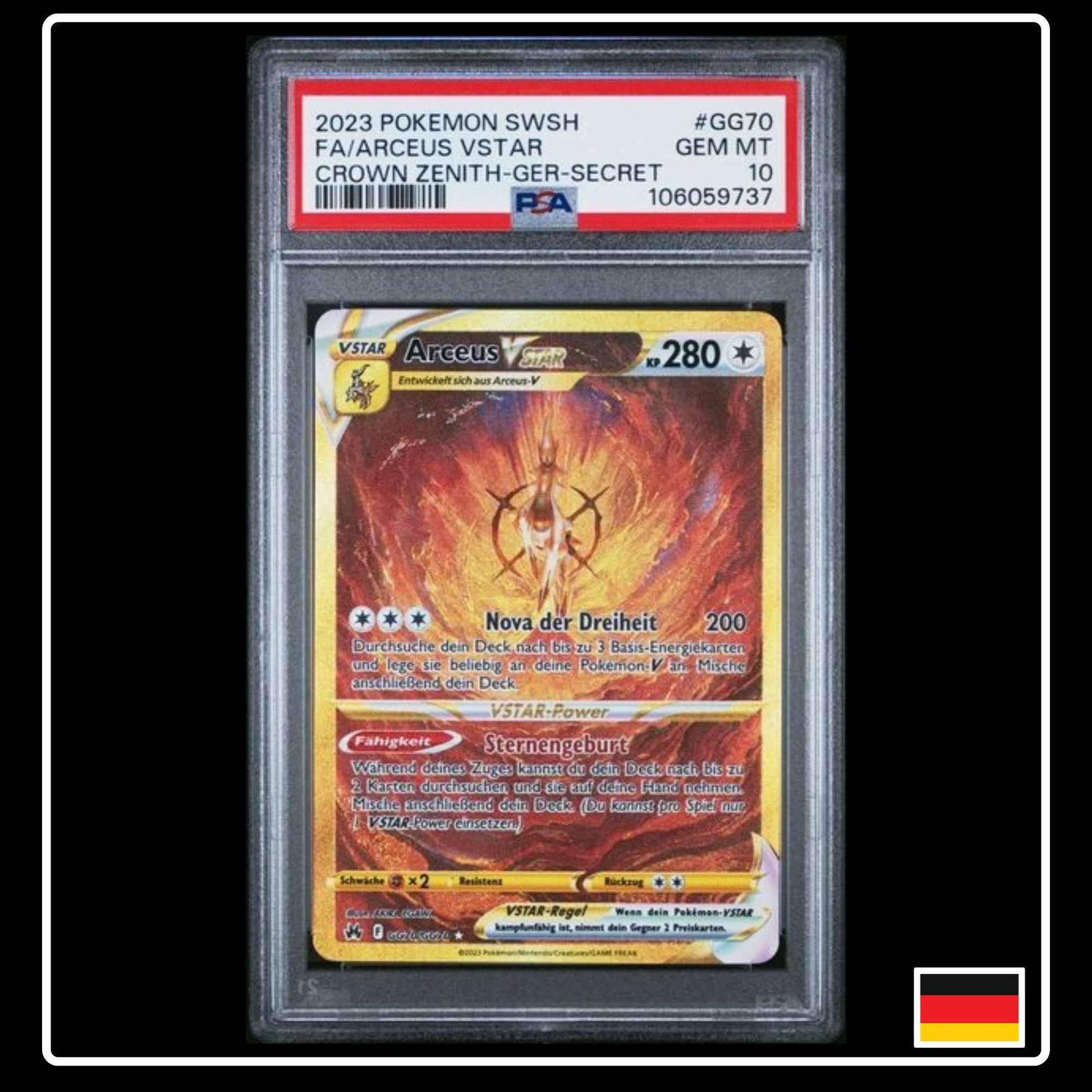 Arceus VSTAR GOLD GG70/GG70 Pokemon Zenit der Könige PSA 10