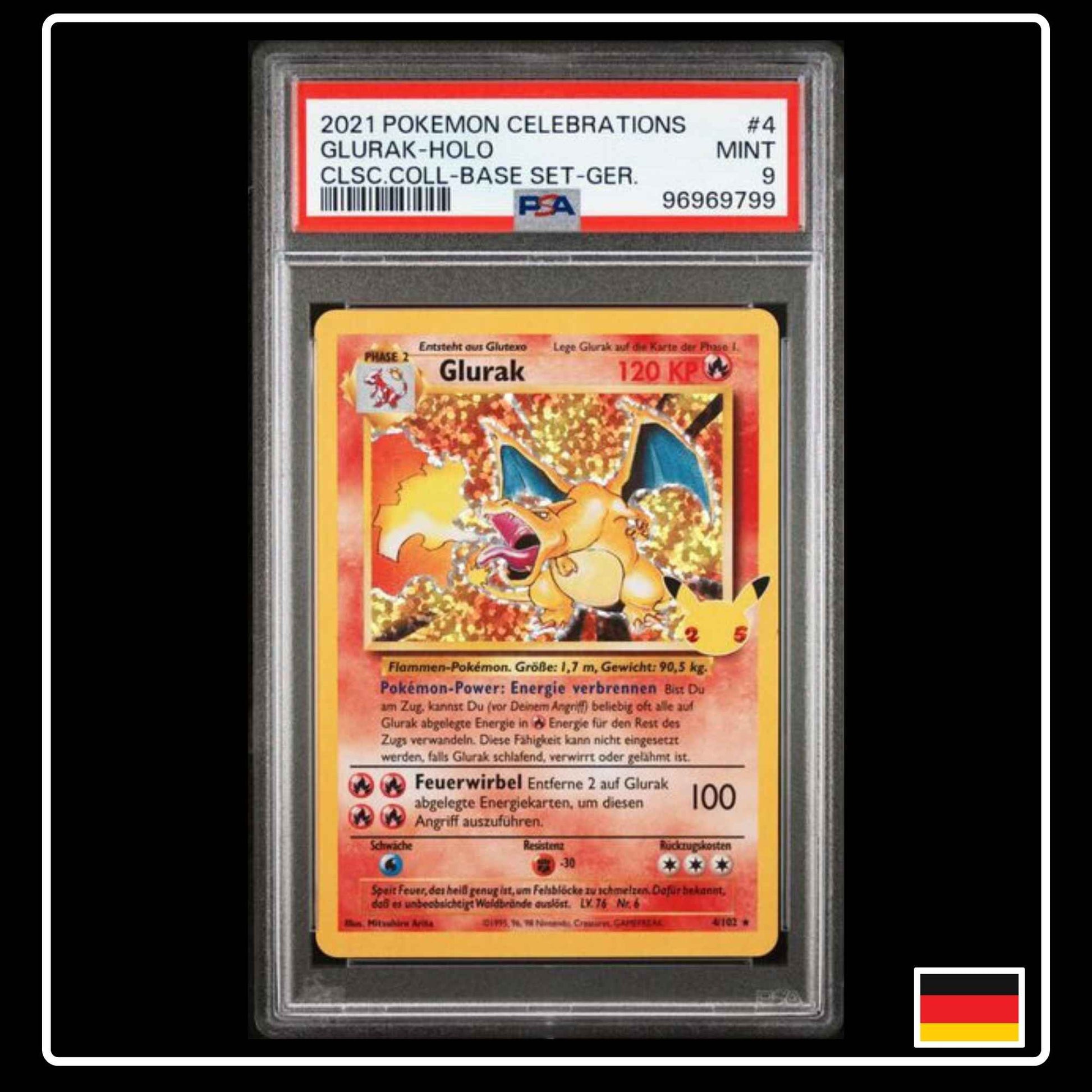 Glurak Holo Celebrations PSA 9