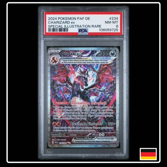 Glurak Special Illustration Rare 234/091 Pokemon Paldeas Schicksale PSA 8