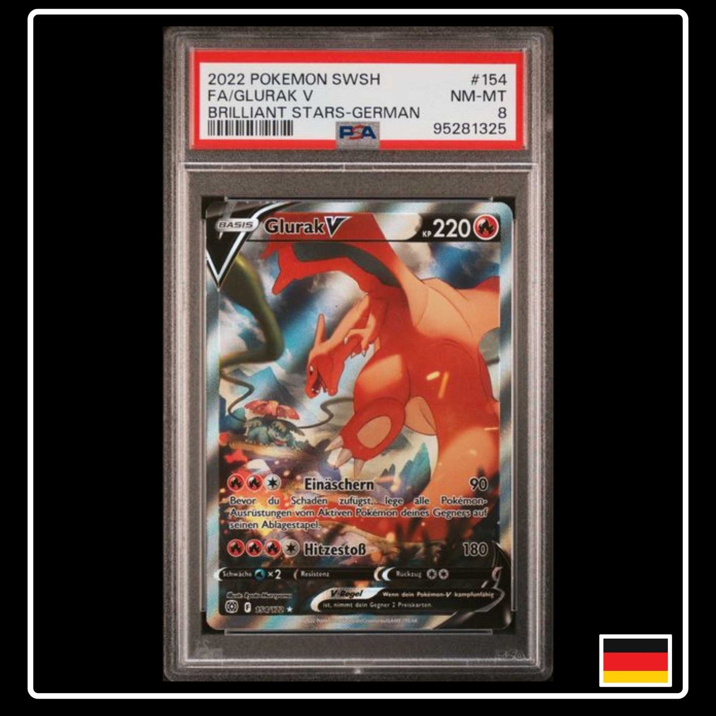 Glurak V Alternative Art 154/172 Strahlende Sterne PSA 8