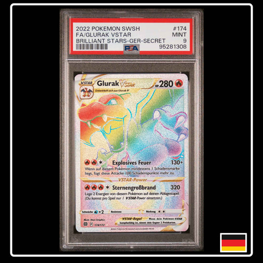 Glurak VSTAR Rainbow 174/172 PSA 9