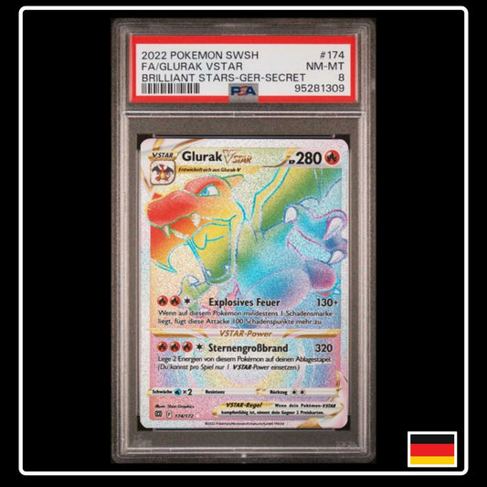 Glurak VSTAR Rainbow PSA 8