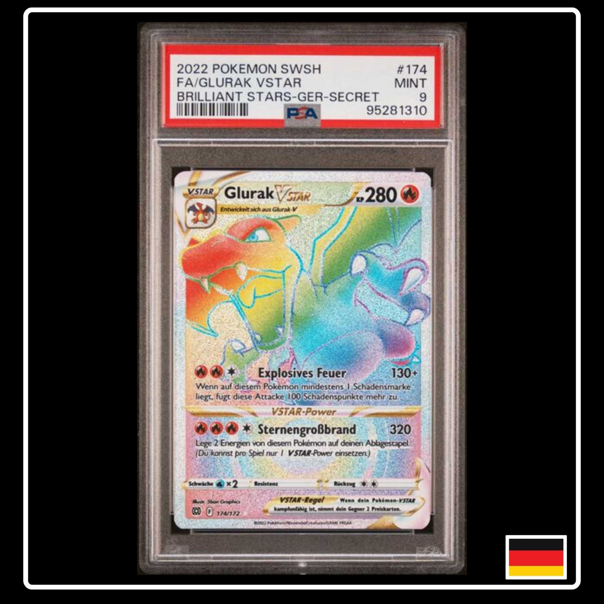 Glurak VSTAR PSA 9 Pokemon Strahlende Sterne