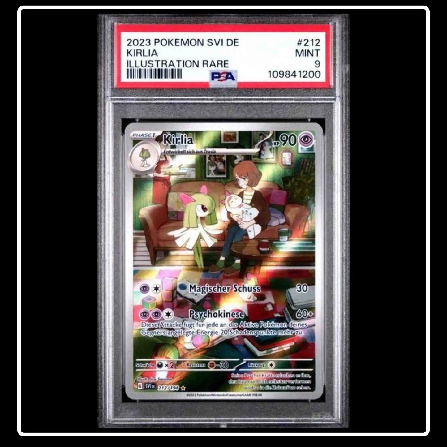 Kirlia Illustration Rare 212/198 Pokemon Karmesin & Purpur PSA 9
