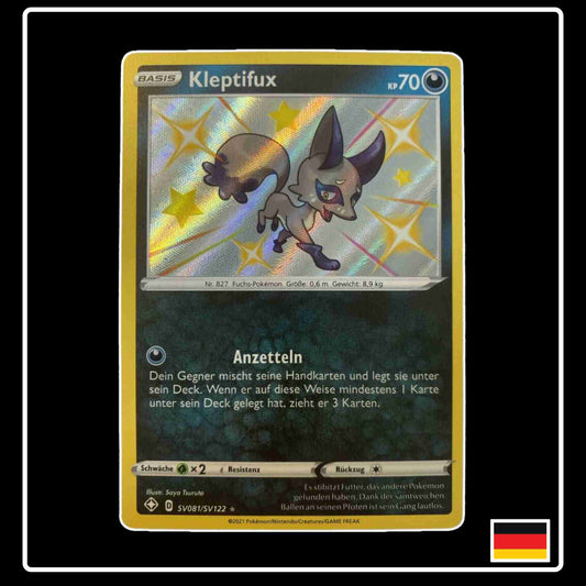 Pokemon Karte Kleptifux Shiny SV081/SV122 aus dem Schwert & Schild Set Glänzendes Schicksal